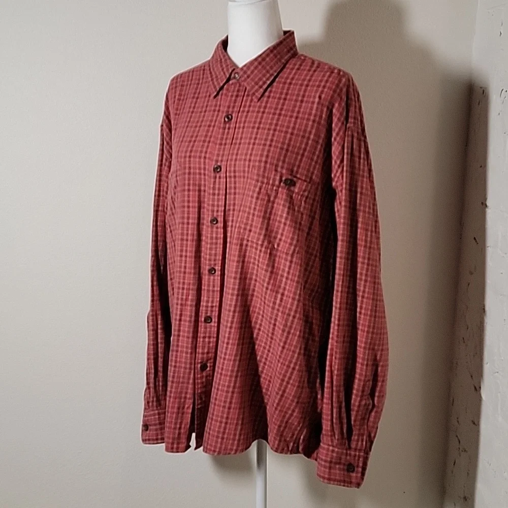 J. Crew Men’s XL Plaid Button Down Shirt Red Long Sleeve Urban Indie Preppy